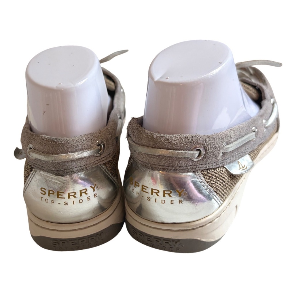 Sperry Top-Sider Angelfish Silver Glitter Leather Boat Shoes 9102971 Womens 9M - Picture 3 of 9